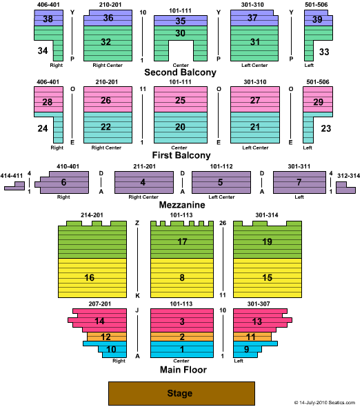 Veterans Memorial Auditorium Seating Chart